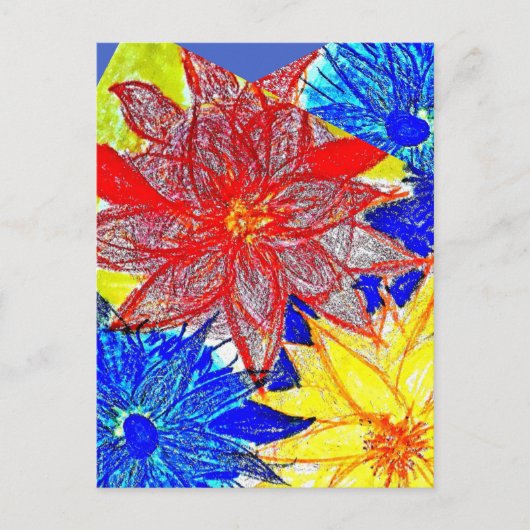 Carte Postale Dahlia Bleu  (Devant)