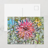 CARTE POSTALE DAHLIA FLOWER (Devant / Derrière)