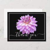 Carte Postale Dahlia Pourpre Avec Fond Noir Merci (Devant / Derrière)