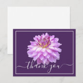 Carte Postale Dahlia Pourpre Avec Fond Violet Merci (Devant / Derrière)