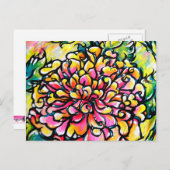 Carte Postale Dahlia rose (Devant / Derrière)