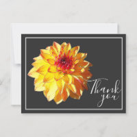 Dahlia Rouge Jaune Avec Fond Gris Merci