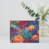 Carte Postale Dahlia Tapisserie florale (Debout devant)