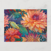 Carte Postale Dahlia Tapisserie florale (Devant)