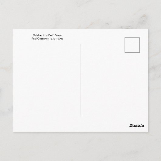 Carte Postale Dahlias Blue White Vase Paul Cezanne (Dos)