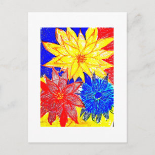 Carte Postale Dahlias contrastés
