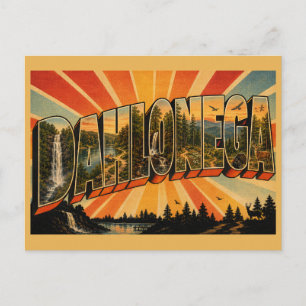 Carte Postale Dahlonega Géorgie Cascades Forêt Montagne Art
