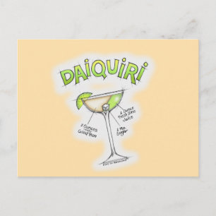 CARTE POSTALE DAIQUIRI RECETTE COCKTAIL ART