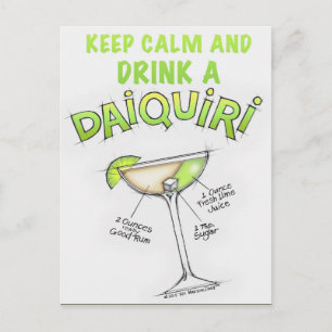 CARTE POSTALE DAIQUIRI RECETTE COCKTAIL ART