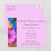 Carte Postale "Daisies folles" (1) - Invitation de la douche nup (Devant / Derrière)