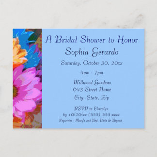 Carte Postale "Daisies folles" (1) - Invitation de la douche nup