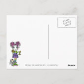 Carte postale "Daisy" Cute Chat Rainbow Flower (Dos)