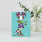 Carte postale "Daisy" Enfant Fleur Mignonne et Kit (Debout devant)