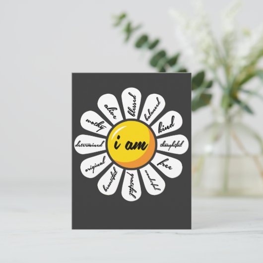 Carte Postale Daisy - Fleur Affirmation Positive (Debout devant)