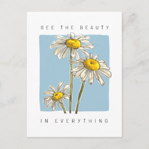 Carte Postale Daisy Flowers Beauté Slogan