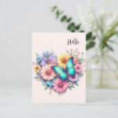 Carte Postale Daisy Flowers with a Beautiful Butterfly (Debout devant)