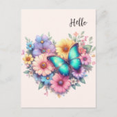 Carte Postale Daisy Flowers with a Beautiful Butterfly (Devant)