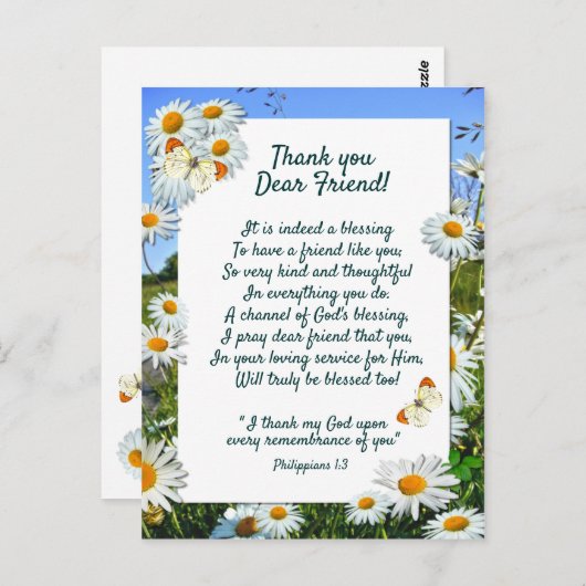 Carte Postale Daisy Meadow (Devant / Derrière)