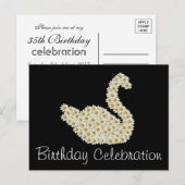 Carte Postale Daisy Swan Anniversaire Fête Invitation (Devant / Derrière)