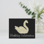 Carte Postale Daisy Swan Anniversaire Fête Invitation (Debout devant)