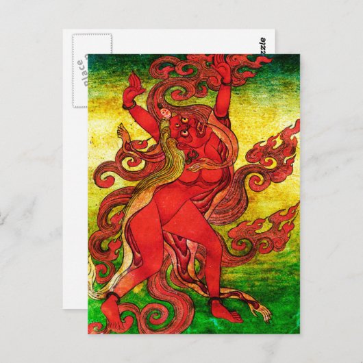 Carte Postale Dakini rouge (Devant / Derrière)