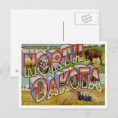 Carte Postale Dakota Du Nord Salutations Des États-Unis (Devant / Derrière)