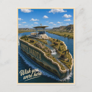 Carte Postale Dakota du Nord Vous étiez ici Série des États