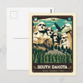 Carte Postale Dakota du sud | Esprit patriotique Vintage (Devant / Derrière)