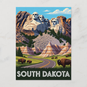 Carte Postale Dakota du Sud USA Black Hills Badlands Voyage 🌾