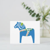 Carte Postale Dalahäst | Cheval de Dala bleu (Debout devant)