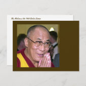 Carte Postale Dalaï Lama (Devant / Derrière)