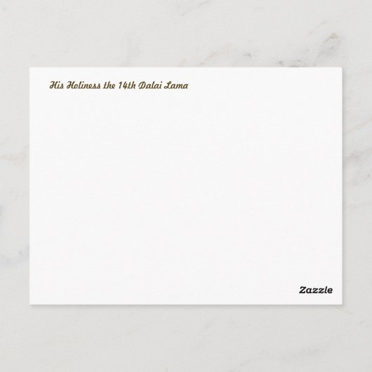 Carte Postale Dalaï Lama (Dos)