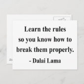 Carte Postale dalai lama citation 2a (Devant / Derrière)