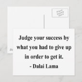 Carte Postale dalai lama citation 7a (Devant / Derrière)