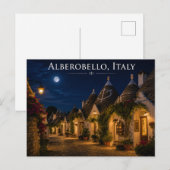 Carte postale d'Alberobello Italie nuit (Devant / Derrière)