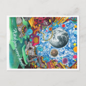 Carte postale d'aliens dans l'espace (Devant)