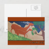 CARTE POSTALE D'ALIMENTATION DE CERFS (Devant / Derrière)