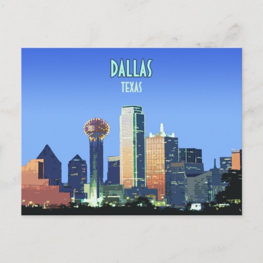 Carte Postale Dallas Downtown Texas Vintage (Devant)