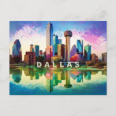 Carte postale Dallas - Icone Skyline (Devant)
