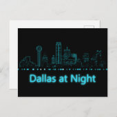 Carte Postale Dallas la nuit (Devant / Derrière)