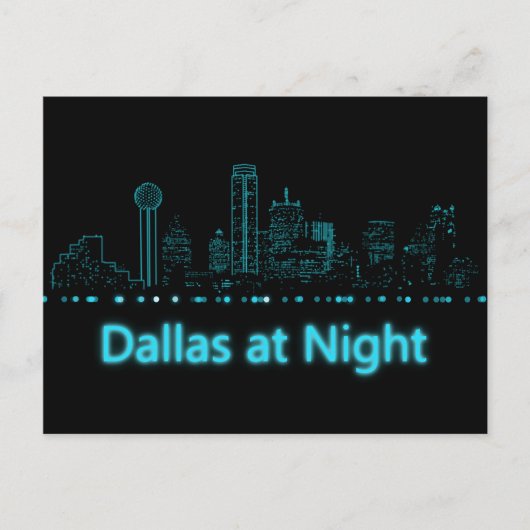 Carte Postale Dallas la nuit (Devant)