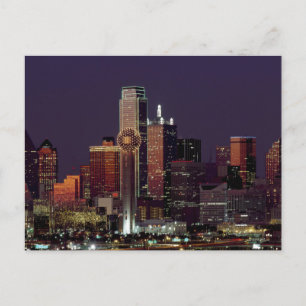 Carte Postale Dallas Skyline la nuit