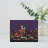 Carte Postale Dallas Texas City Skyline à Night Blank (Debout devant)