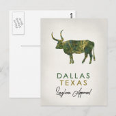 Carte Postale Dallas Texas Marbre foncé (Devant / Derrière)