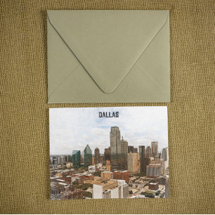 Carte Postale Dallas Texas Panorama VIew City Silhouette