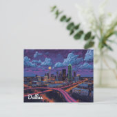 Carte Postale Dallas Texas Skyline City Art (Debout devant)