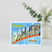 Carte Postale Dallas, Texas Vintage Big Letters (Debout devant)
