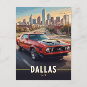 Carte Postale Dallas Texas Voiture de Performance Classique 1973