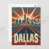 Carte Postale Dallas Vintage voyage Ad Art (Devant / Derrière)
