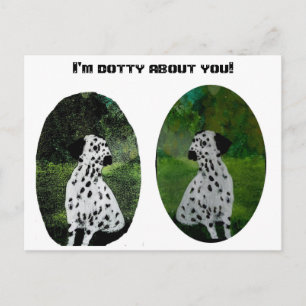 Carte Postale Dalmatie L'amour du chien drôle